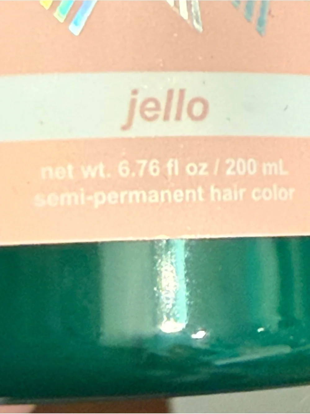 Lime Crime Unicorn Hair fantasy color jade green “jello” dye